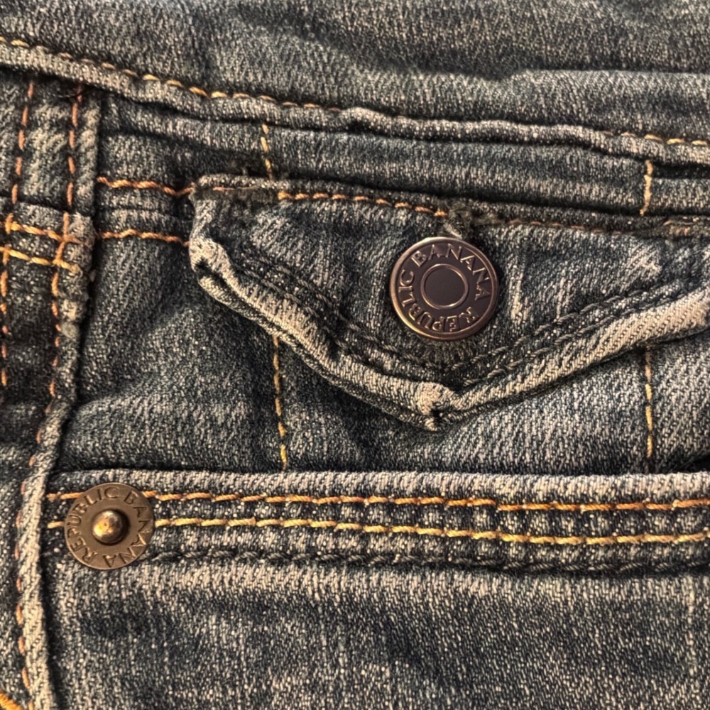 Banana Republic 12 Cropped Jeans Medium Wash Cuffed Stretch Denim - Picture 5 of 5